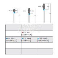 Diamond Bur, Double Conical #037