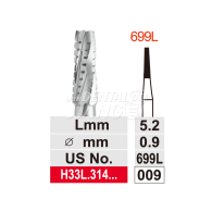 Tungster Carbide Bur FG #H33L.314.009