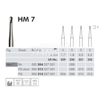 Tungsten Carbide Burs FG #HM7