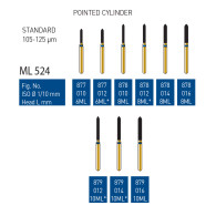 Gold Diamond Burs (Standard) #877, 878, 879