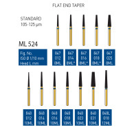 Gold Diamond Burs (Standard) #847, 848, 848L