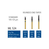 Gold Diamond Burs (Standard) #845R, 846R, 847R