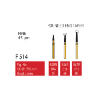 Gold Diamond Burs (Fine) #845R, 846R, 847R