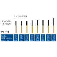 Gold Diamond Burs (Standard) #836, 837, 842