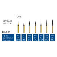 Gold Diamond Burs (Standard) #853, 852, 858